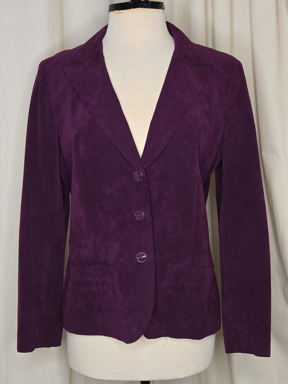 Nordstrom Purple Suede Single-Breasted Blazer